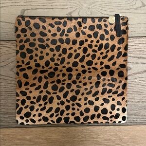 Clare V leopard print foldover clutch